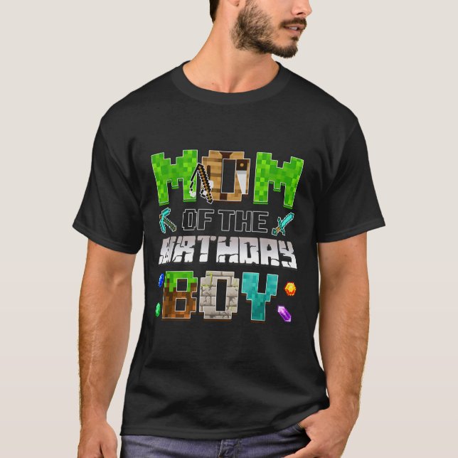 Camiseta Mom Of The Birthday Boy Funny Gaming Birthday Xel  (Frente)