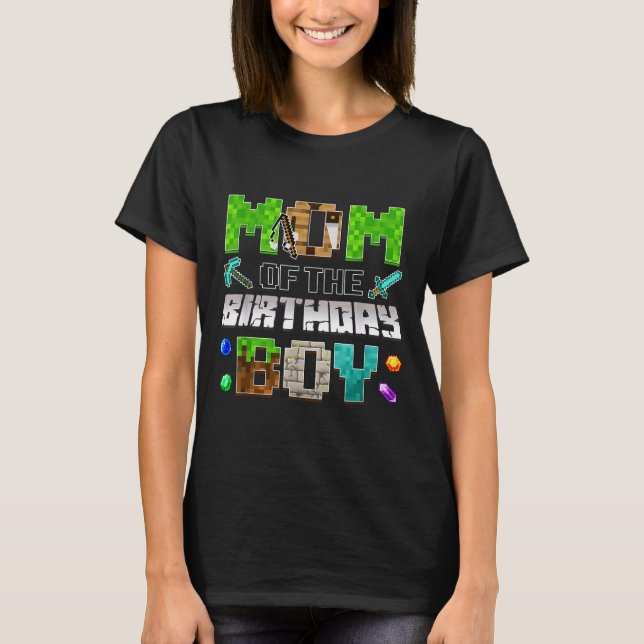 Camiseta Mom Of The Birthday Boy Funny Gaming Birthday Xel  (Frente)