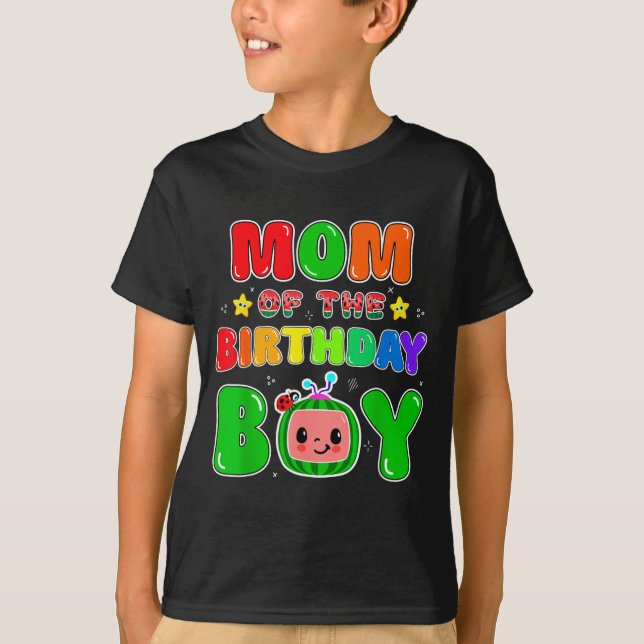 Camiseta Mom Of The Birthday Boy Funny Melon Family Party M (Frente)