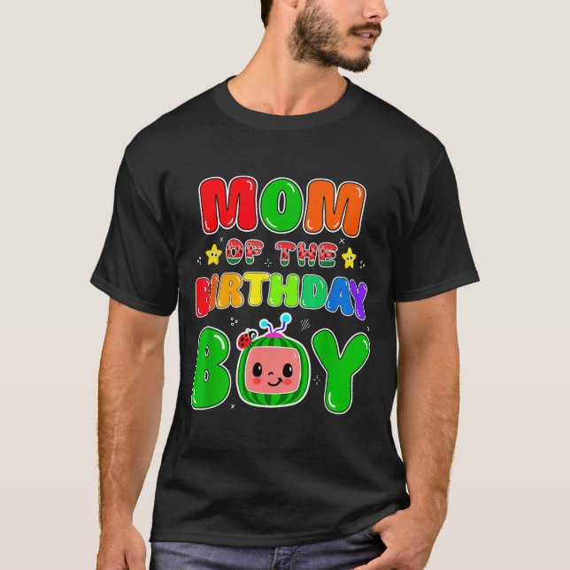 Camiseta Mom Of The Birthday Boy Funny Melon Family Party M (Frente)