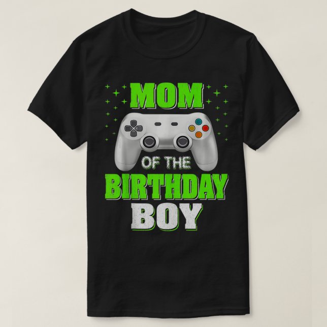 Camiseta Mom of the Birthday Boy Matching Video Gamer Birth (Frente do Design)