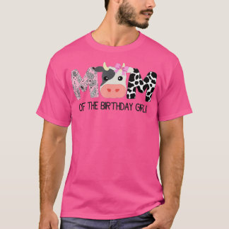Camiseta Mom of The Birthday For Girl Cow Farm Birthday cow