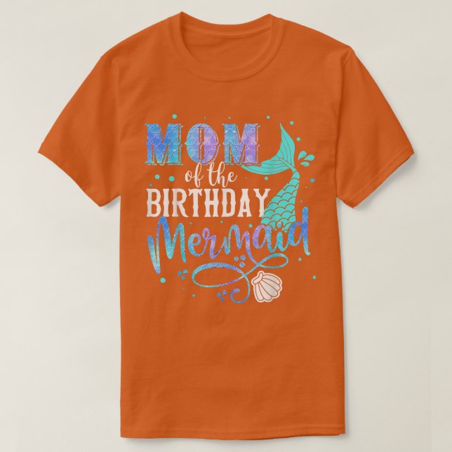 Camiseta Mom Of The Birthday Mermaid Family Matching Party  (Frente do Design)