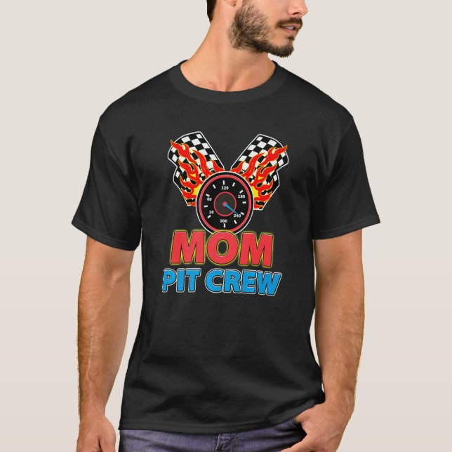 Camiseta Mom Pit Crew Car Racer Family Matching Racing Them (Frente)
