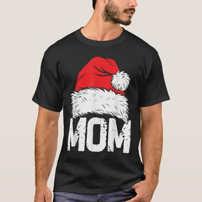 Camiseta Mom Santa Christmas Family Matching Pajamas Mama X (Frente)