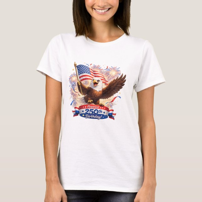Camiseta mom Tshirt Happy 250th Birthday USA! (Frente)