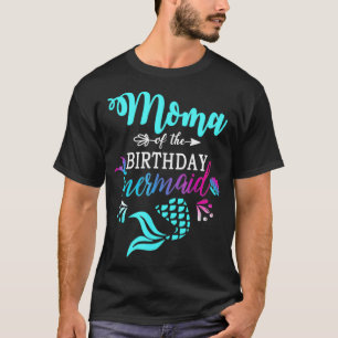 Camiseta Moma Da Família De Sereias De Aniversário _5 