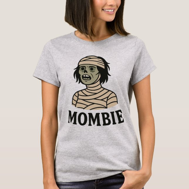 Camiseta MOMBIE - Design do Dia de as Bruxas engraçado para (Frente)
