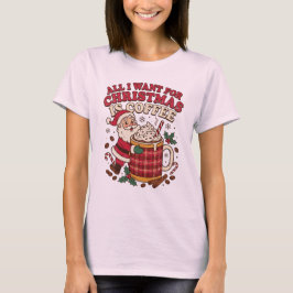 Camiseta Momento Aconchegante de Café de Natal do Papai Noe