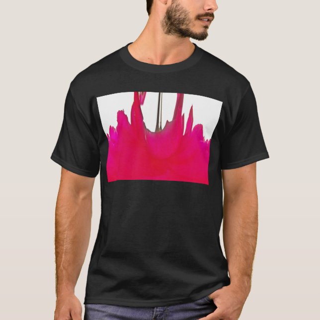 Camiseta Momento Capturado: Uma Elegância Petal Rosa vermel (Frente)