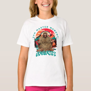 Camiseta Momento do Mestre Zen Bigfoot Arte Retro de Medita