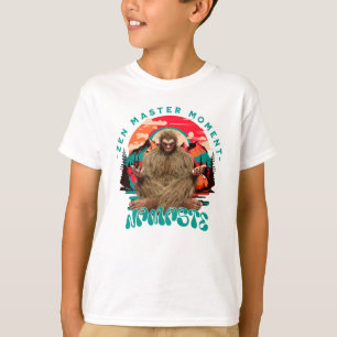 Camiseta Momento do Mestre Zen Bigfoot Arte Retro de Medita