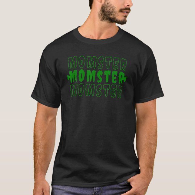 Camiseta Momento Mãe Halloween Monstro de Costume Frankenst (Frente)
