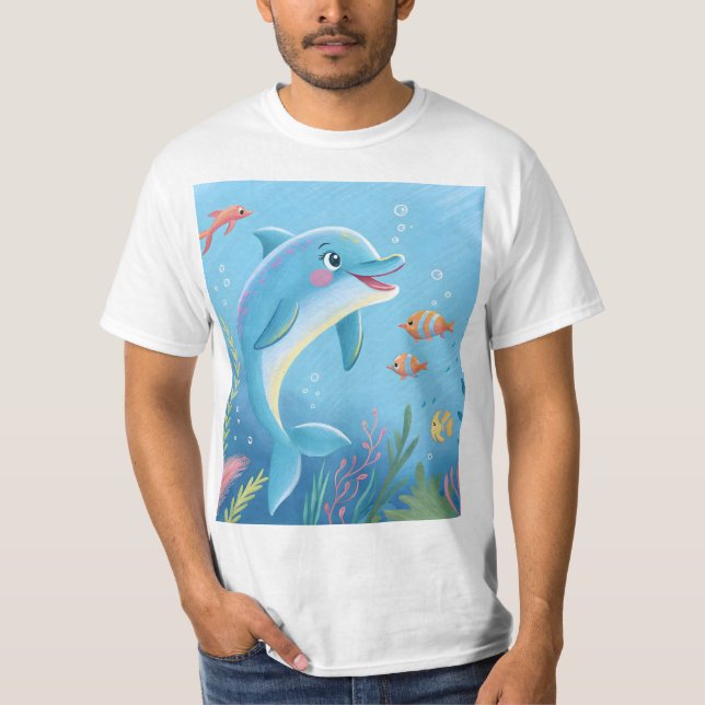 Camiseta Momentos Alegres de Golfinho (Frente)