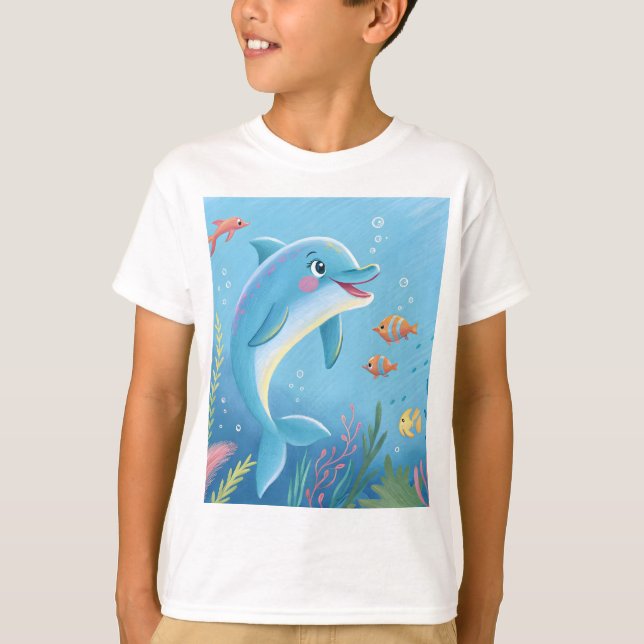 Camiseta Momentos Alegres de Golfinho (Frente)