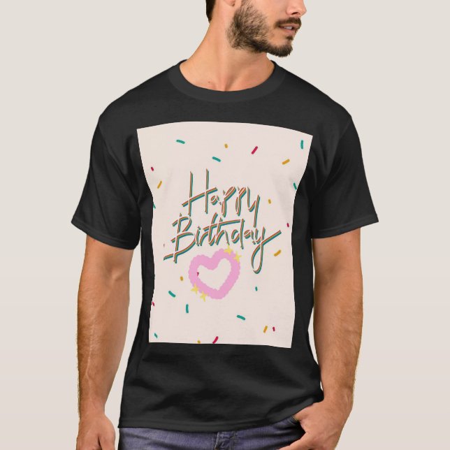Camiseta Momentos alegres: Design de Feliz Aniversário Espe (Frente)