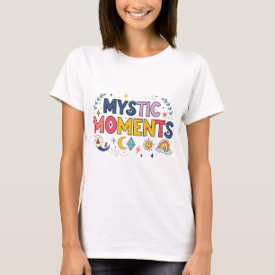Camiseta Momentos Místicos: Camisa-T multicolorida com tipo