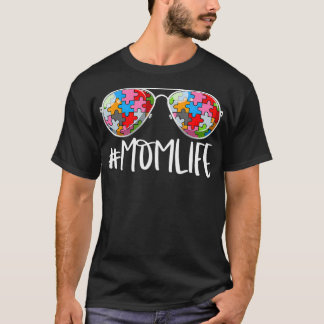Camiseta Momlife Autism Awareness Aviators Mother Of Autist