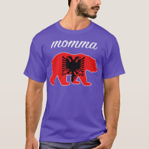 Camiseta Momma Bear Albânia Bandeira Albanês Roots Premium