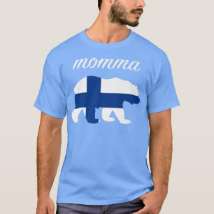 Camiseta Momma Bear Finlândia Bandeira Prêmio das Raízes Fi