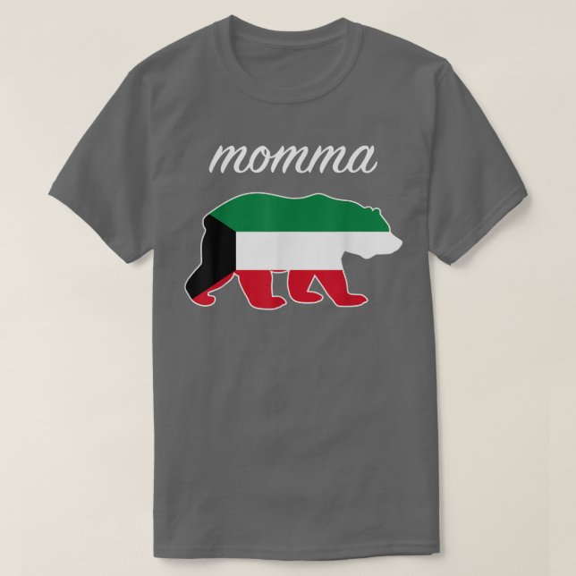 Camiseta Momma Bear Kuwait Flag Kuwaiti Roots  (Frente do Design)