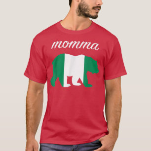 Camiseta Momma Bear Nigéria Sinalizador de Raízes Nigeriana