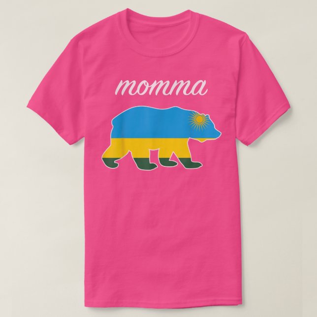 Camiseta Momma Bear Rwanda Flag Rwandan Roots (Frente do Design)