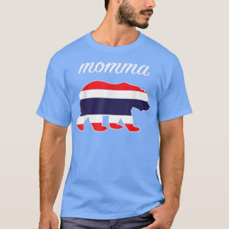 Camiseta Momma Bear Tailândia Sinalizador Raízes Tailandesa