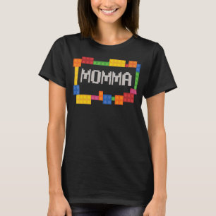 Camiseta Momma Bloqueia O Construtor Mestre Brick Builder B