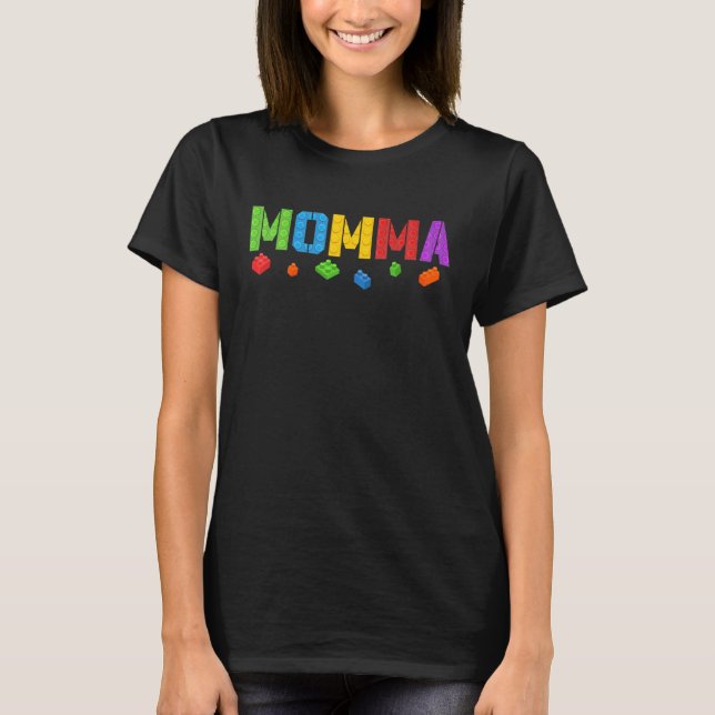 Camiseta Momma Bloqueia O Construtor Mestre Brick Builder B (Frente)