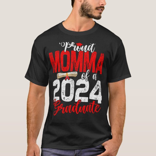 Camiseta Momma Orgulhosa de uma classe de formando gra 2024 (Frente)
