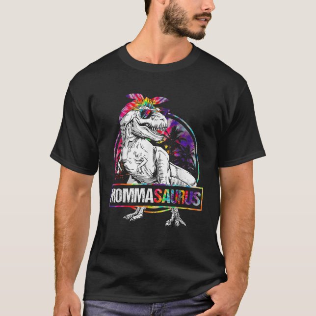 Camiseta Mommasaurus Dinossaur Momma Surus Correspondência (Frente)
