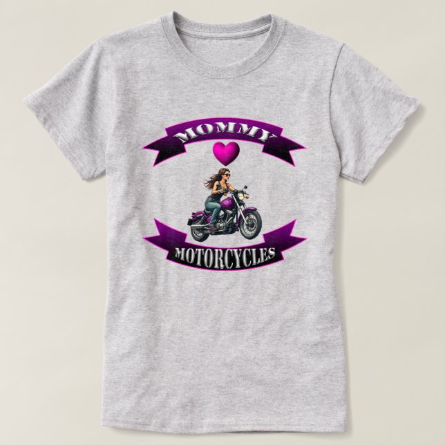 Camiseta Mommy Loves Motorcycles (Frente do Design)