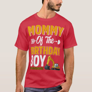 Camiseta Mommy Of The Birthday Boy Construction Truck Excav