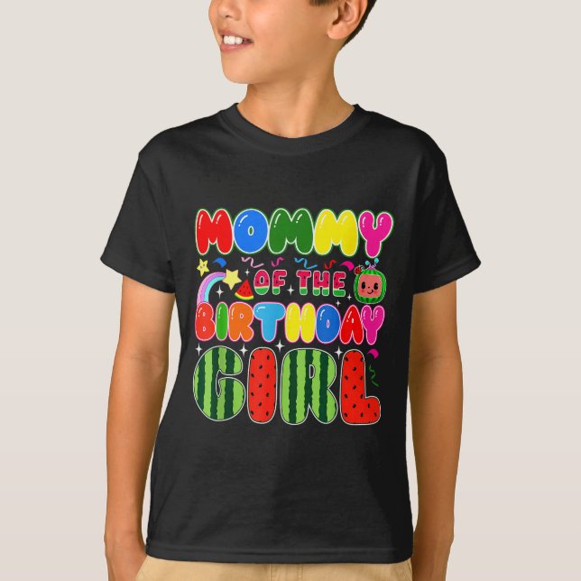 Camiseta Mommy Of The Birthday Girl Melon Family Matching F (Frente)