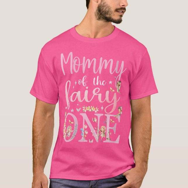 Camiseta Mommy Of The Fairy One Mom 1St Birthday Party Fami (Frente)