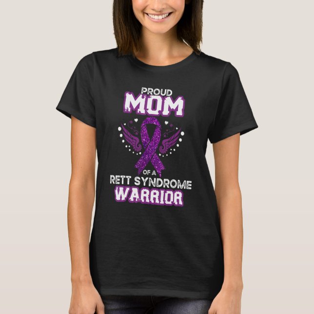Camiseta Mommy Proud Mom Of A Rett Syndrome Warrior RTT Awa (Frente)