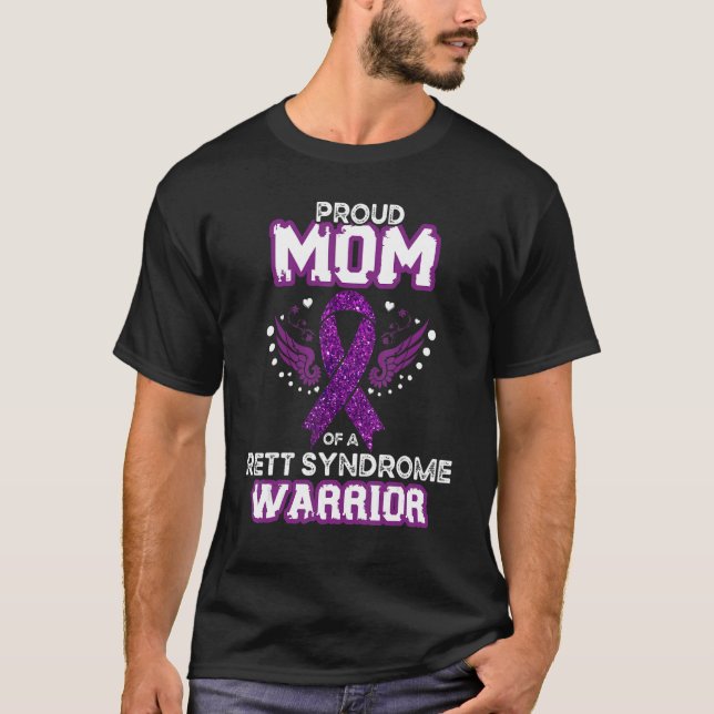 Camiseta Mommy Proud Mom Of A Rett Syndrome Warrior RTT Awa (Frente)