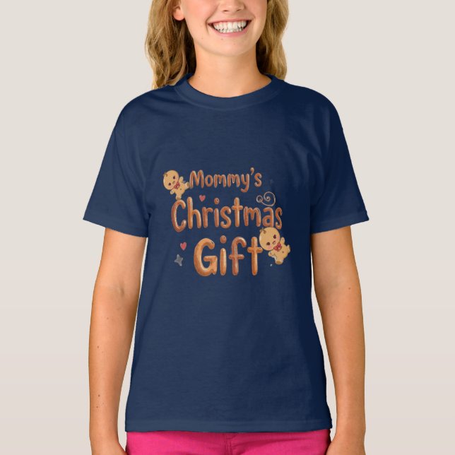 Camiseta Mommy’s Christmas Gift Baby Shirt | Cute Holiday  (Frente)