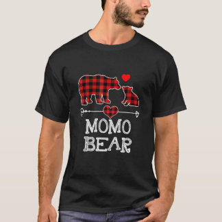 Camiseta Momo Bear Christmas Pajama Red Xadrez Buffalo Fami