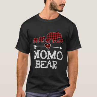Camiseta Momo Bear Christmas Pajama Red Xadrez Buffalo Fami