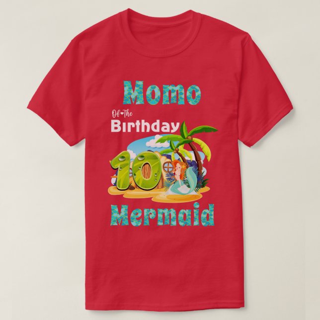 Camiseta Momo Bonito Da Sereia Do Décimo Aniversário (Frente do Design)