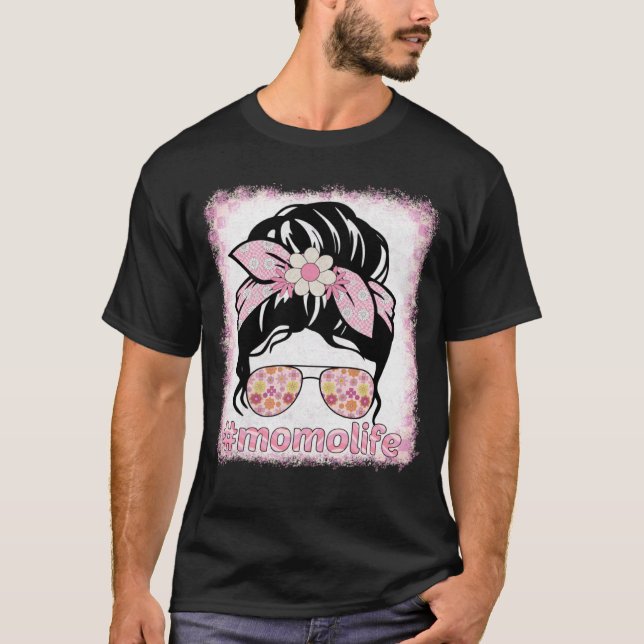 Camiseta Momo Messy Bun Bleaches Groovy Hippie Flower Mothe (Frente)