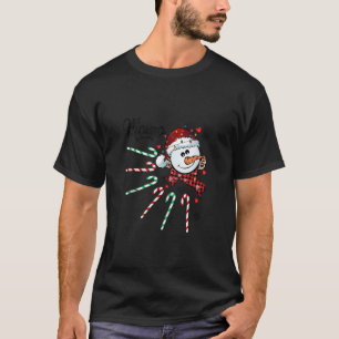 Camiseta Momo Snowman Candy Caneta Natal Xmas Engraçado Tan