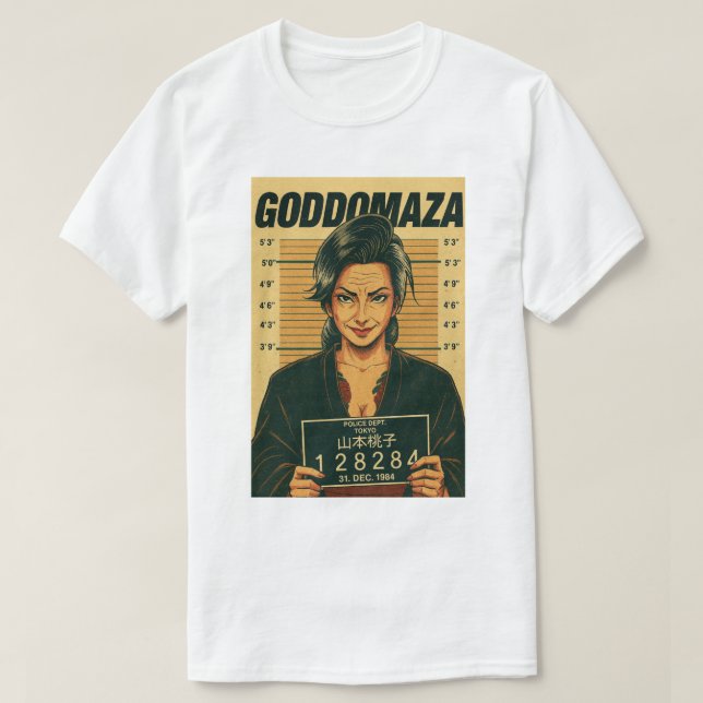 CAMISETA MOMOKO MUGSHOT 1984 COLORIDO (Frente do Design)