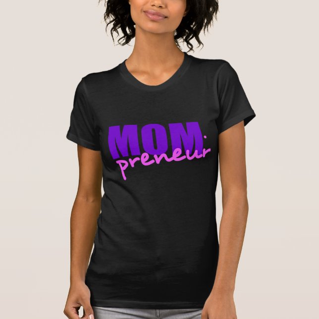 Camiseta Mompreneur com hífen do ponto, duas cores (Frente)