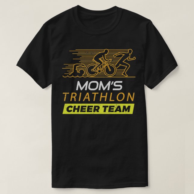 Camiseta Moms Triathlon Supporters Family Cheer 2 (Frente do Design)