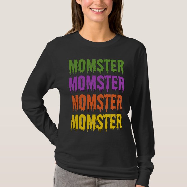 Camiseta Momster Dripping Font Generic Halloween Costume (Frente)
