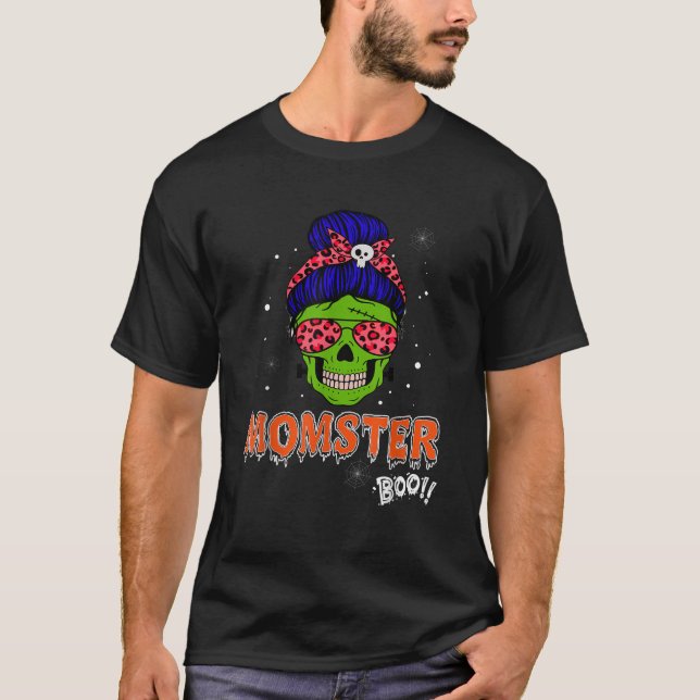 Camiseta Momster Funny Spooky Salty Skull Halloween (Frente)