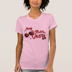 Camiseta Mon Cheri românticas estilo cerejas